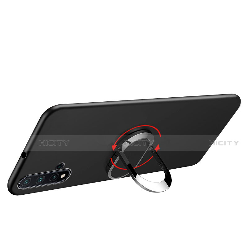 Custodia Silicone Ultra Sottile Morbida con Magnetico Anello Supporto per Huawei Nova 5 Pro Nero