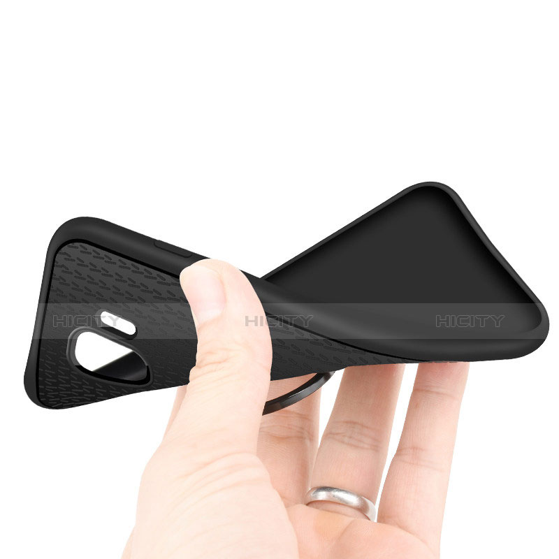 Custodia Silicone Ultra Sottile Morbida con Magnetico Anello Supporto per Samsung Galaxy Grand Prime Pro (2018) Nero