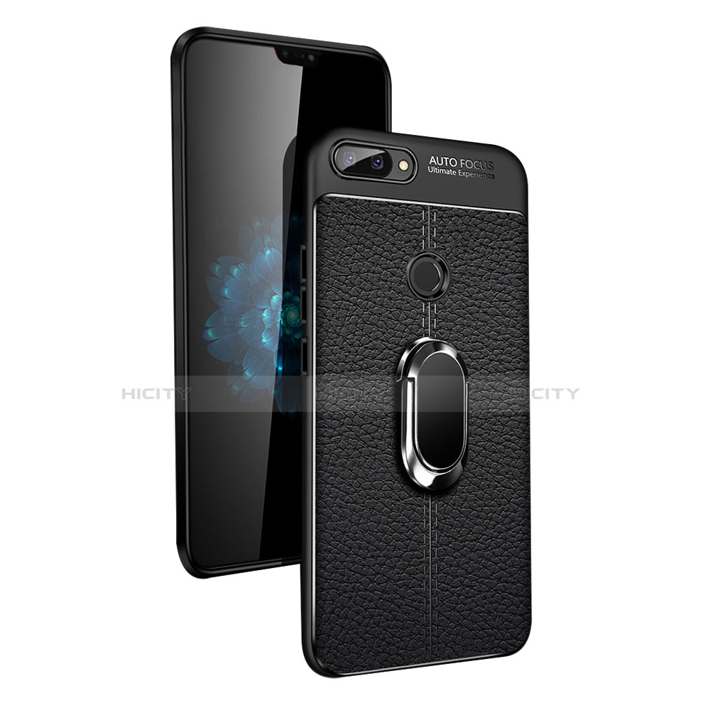 Custodia Silicone Ultra Sottile Morbida con Magnetico Anello Supporto per Xiaomi Mi 8 Lite Nero