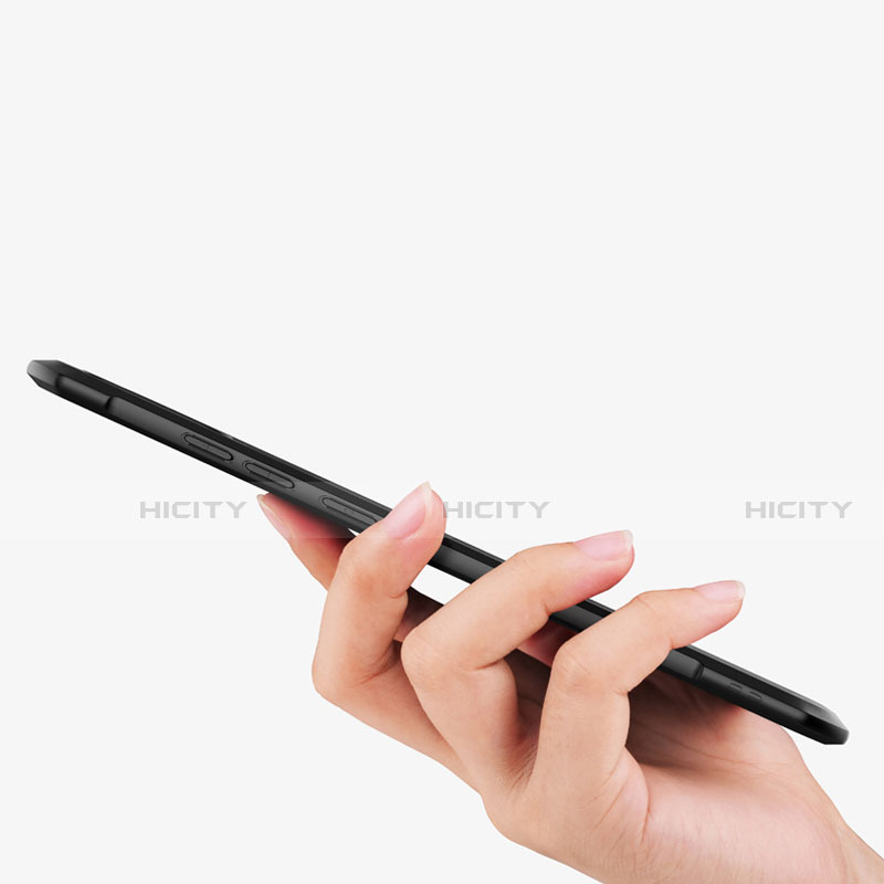 Custodia Silicone Ultra Sottile Morbida con Magnetico Anello Supporto per Xiaomi Redmi Note 7 Pro Nero