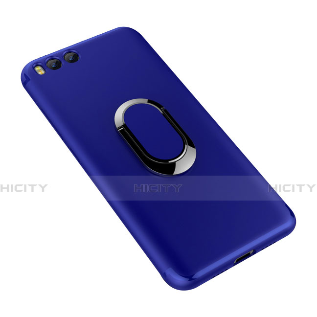 Custodia Silicone Ultra Sottile Morbida Cover con Anello Supporto per Xiaomi Mi 6 Blu