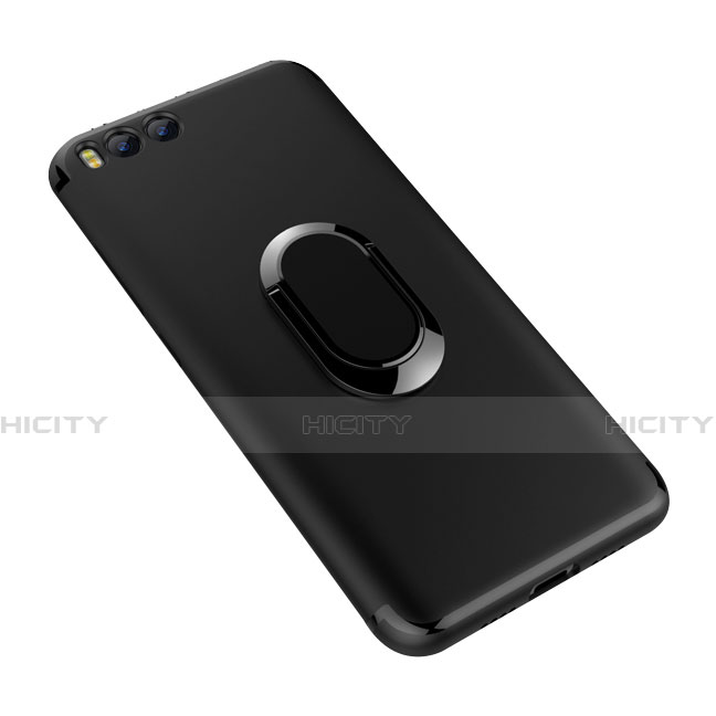 Custodia Silicone Ultra Sottile Morbida Cover con Anello Supporto per Xiaomi Mi 6 Nero