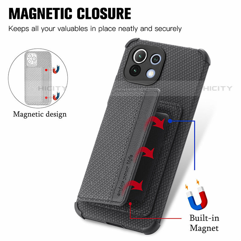 Custodia Silicone Ultra Sottile Morbida Cover con Magnetico A04 per Xiaomi Mi 11 5G