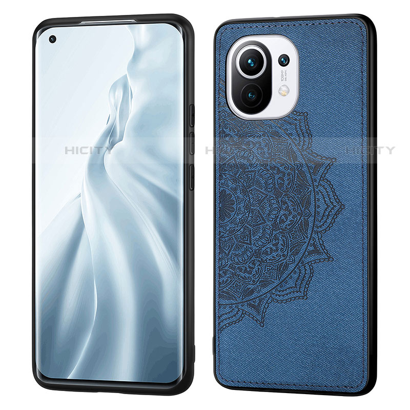 Custodia Silicone Ultra Sottile Morbida Cover con Magnetico A07 per Xiaomi Mi 11 5G Blu