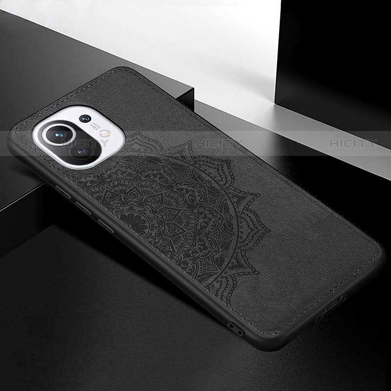 Custodia Silicone Ultra Sottile Morbida Cover con Magnetico A08 per Xiaomi Mi 11 Lite 5G Nero