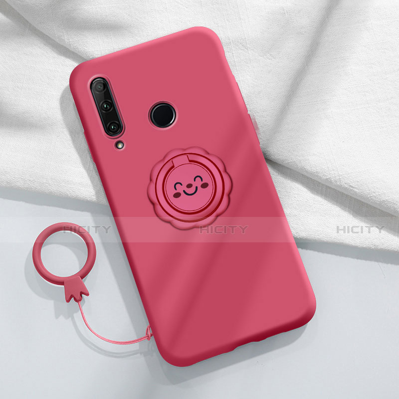 Custodia Silicone Ultra Sottile Morbida Cover con Magnetico Anello Supporto A01 per Huawei Enjoy 10 Plus