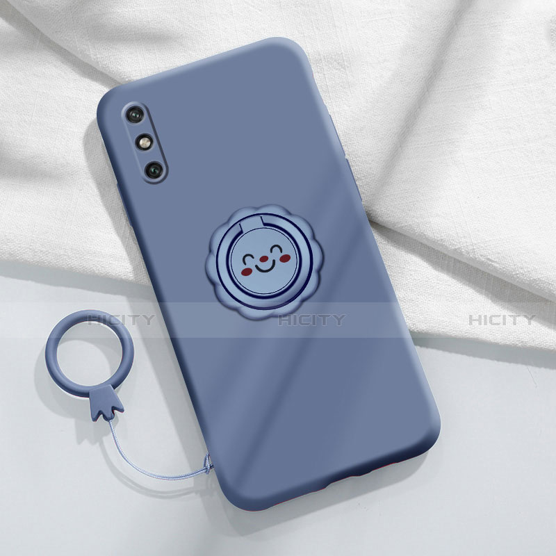 Custodia Silicone Ultra Sottile Morbida Cover con Magnetico Anello Supporto A01 per Huawei Enjoy 10e