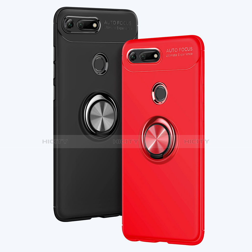 Custodia Silicone Ultra Sottile Morbida Cover con Magnetico Anello Supporto A01 per Huawei Honor View 20