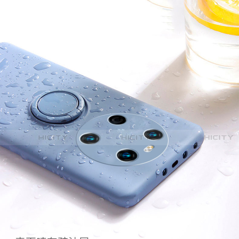 Custodia Silicone Ultra Sottile Morbida Cover con Magnetico Anello Supporto A01 per Huawei Mate 40