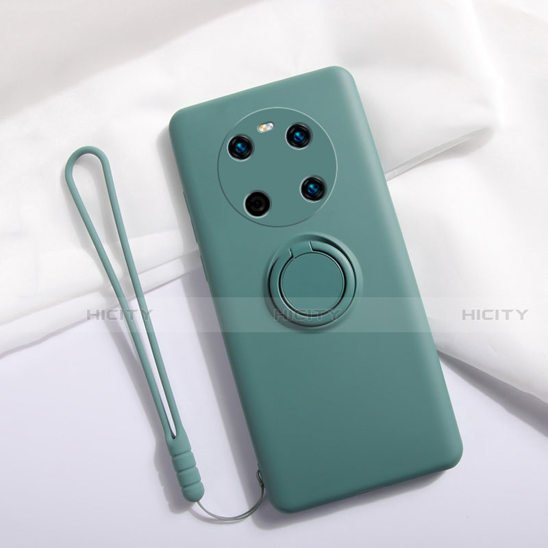 Custodia Silicone Ultra Sottile Morbida Cover con Magnetico Anello Supporto A01 per Huawei Mate 40