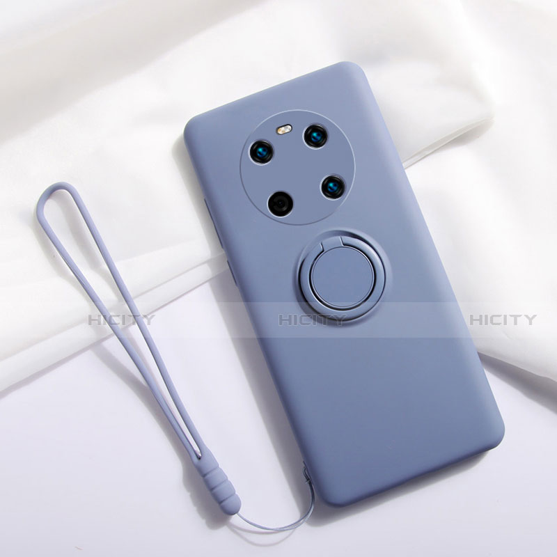 Custodia Silicone Ultra Sottile Morbida Cover con Magnetico Anello Supporto A01 per Huawei Mate 40E 4G