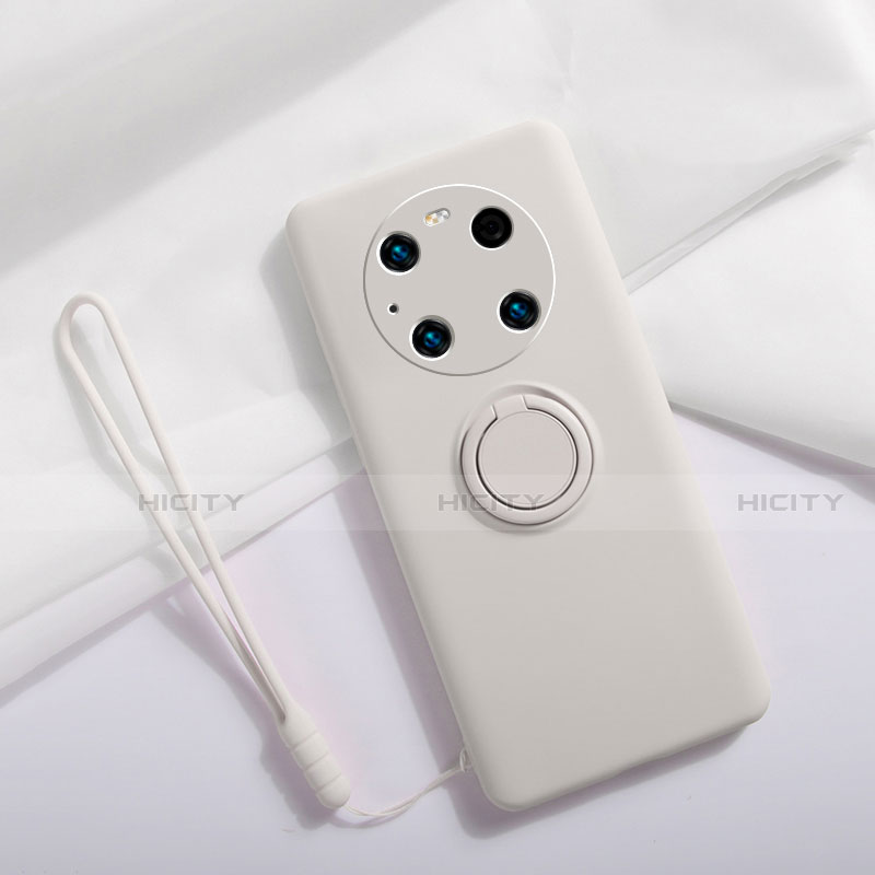 Custodia Silicone Ultra Sottile Morbida Cover con Magnetico Anello Supporto A01 per Huawei Mate 40E Pro 5G