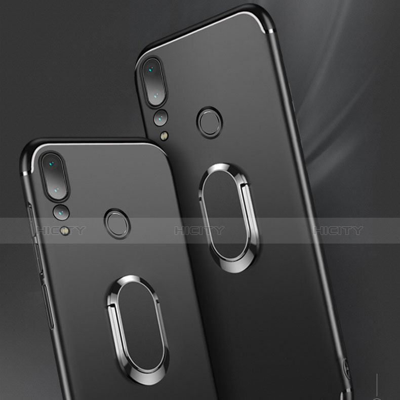 Custodia Silicone Ultra Sottile Morbida Cover con Magnetico Anello Supporto A01 per Huawei Nova 4