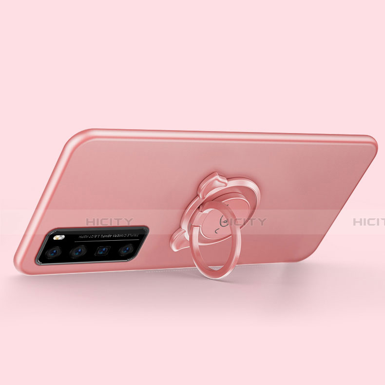 Custodia Silicone Ultra Sottile Morbida Cover con Magnetico Anello Supporto A01 per Huawei Nova 7 5G