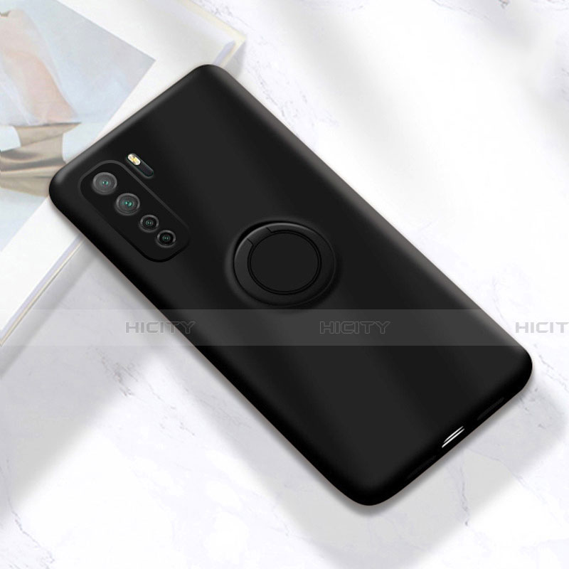 Custodia Silicone Ultra Sottile Morbida Cover con Magnetico Anello Supporto A01 per Huawei Nova 7 SE 5G