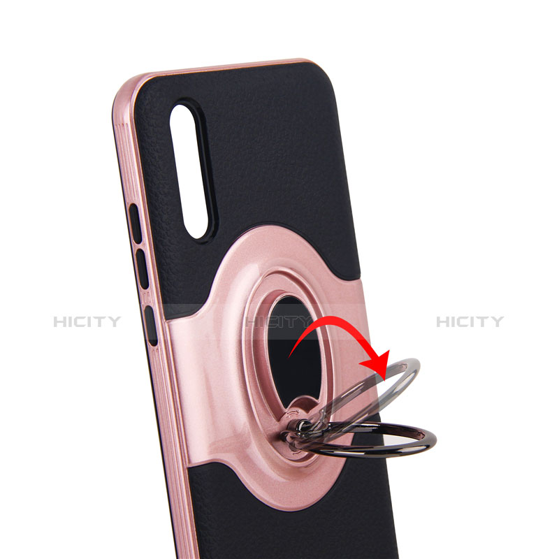 Custodia Silicone Ultra Sottile Morbida Cover con Magnetico Anello Supporto A01 per Huawei P20