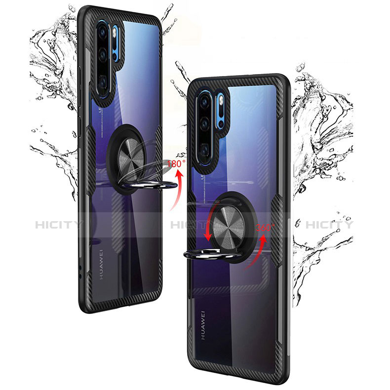 Custodia Silicone Ultra Sottile Morbida Cover con Magnetico Anello Supporto A01 per Huawei P30 Pro New Edition