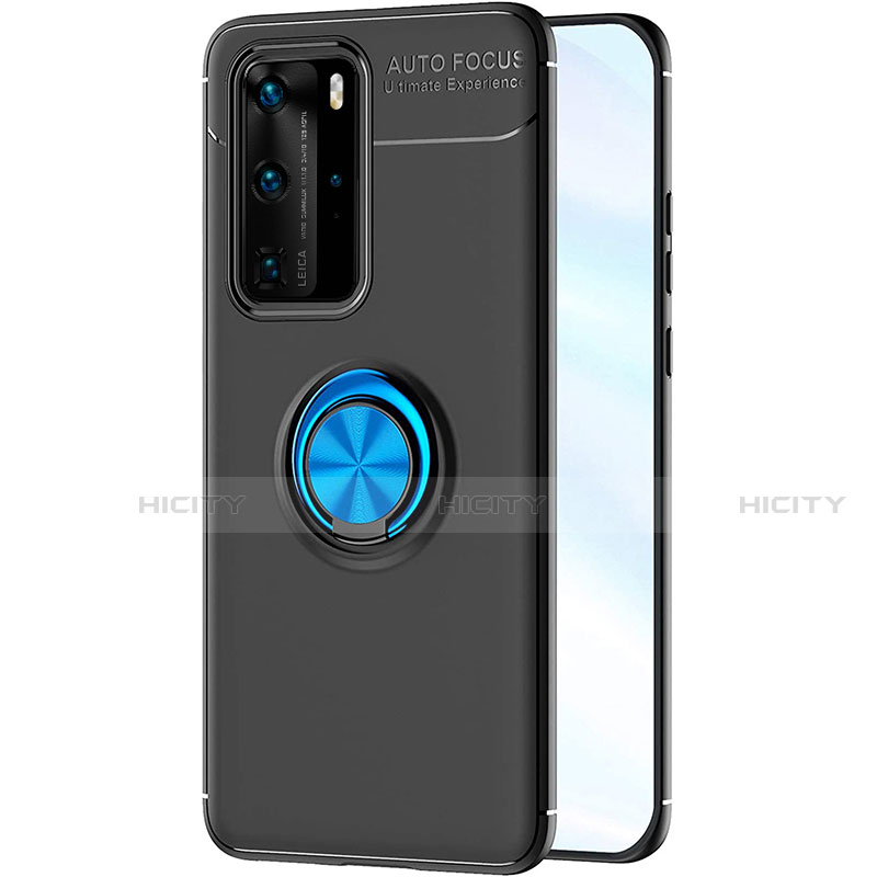 Custodia Silicone Ultra Sottile Morbida Cover con Magnetico Anello Supporto A01 per Huawei P40 Pro