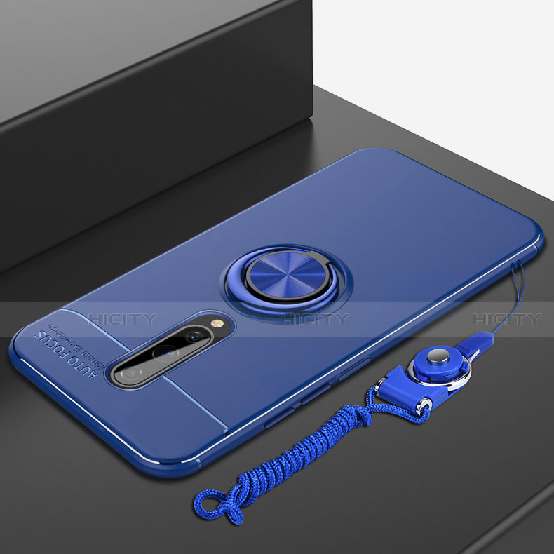 Custodia Silicone Ultra Sottile Morbida Cover con Magnetico Anello Supporto A01 per OnePlus 8