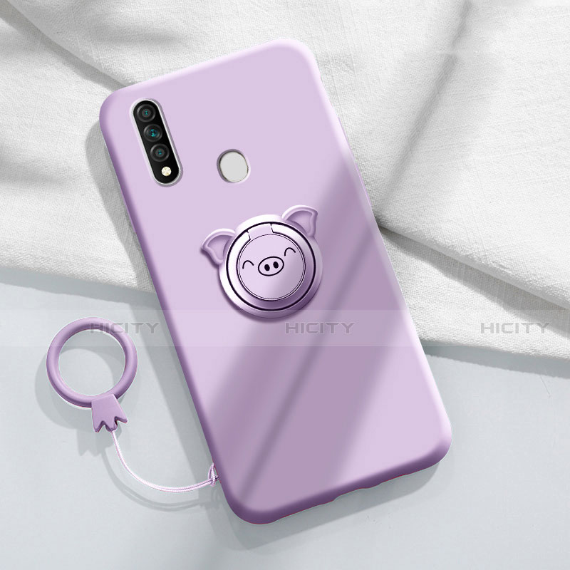 Custodia Silicone Ultra Sottile Morbida Cover con Magnetico Anello Supporto A01 per Oppo A31