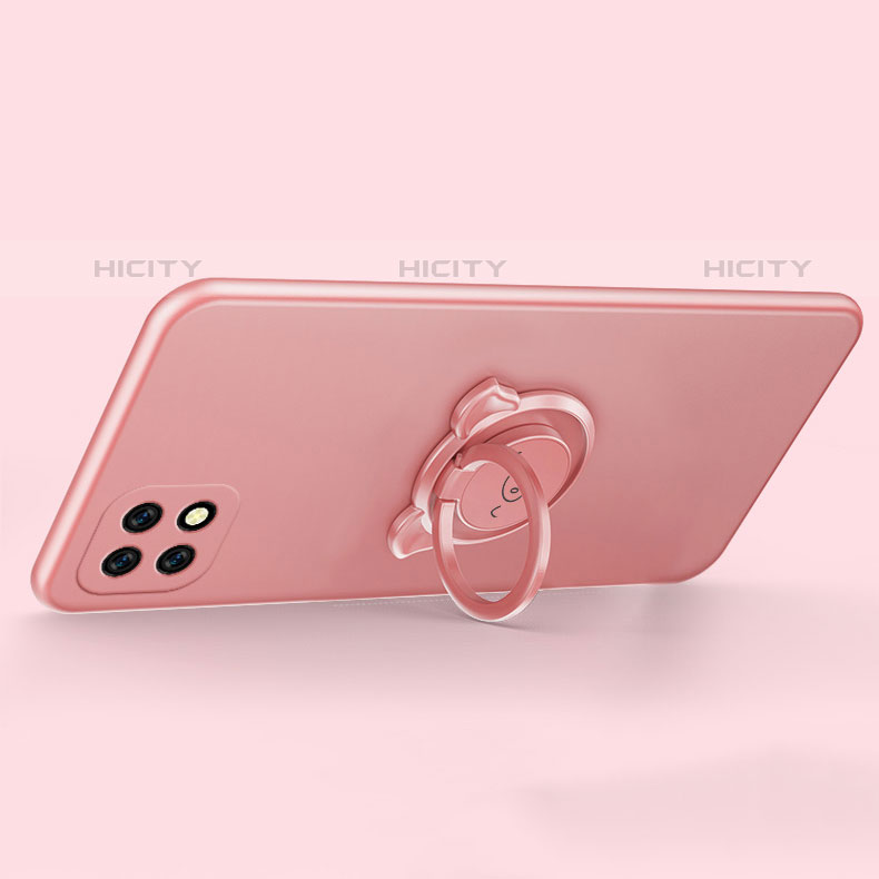 Custodia Silicone Ultra Sottile Morbida Cover con Magnetico Anello Supporto A01 per Oppo A53 5G