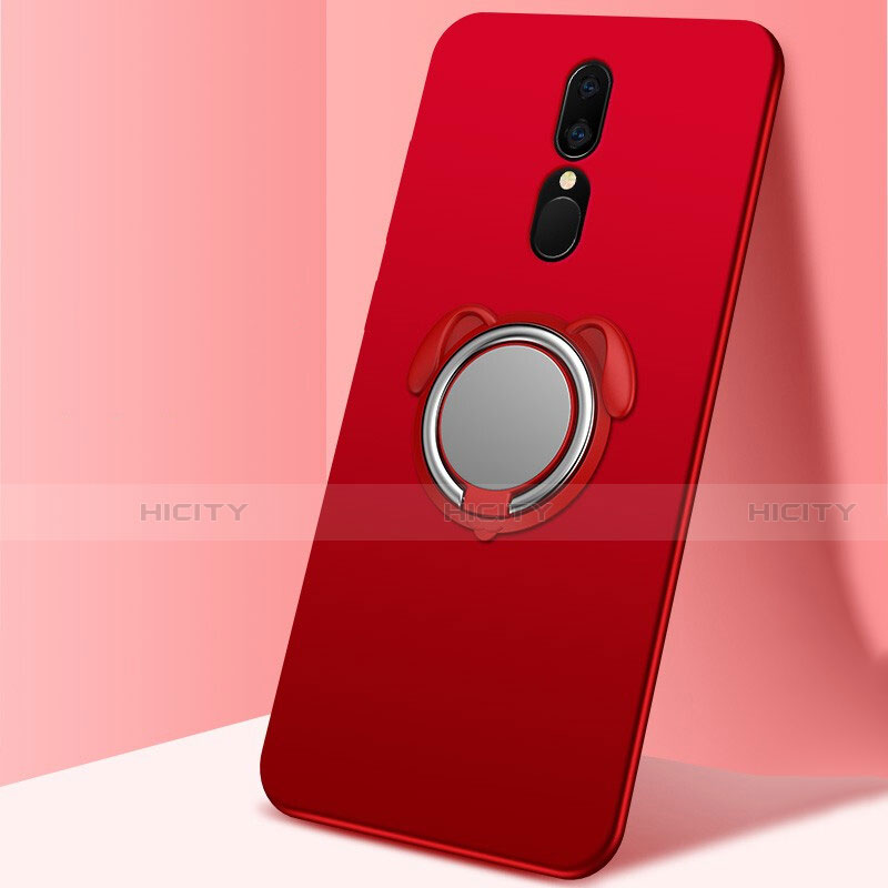 Custodia Silicone Ultra Sottile Morbida Cover con Magnetico Anello Supporto A01 per Oppo A9