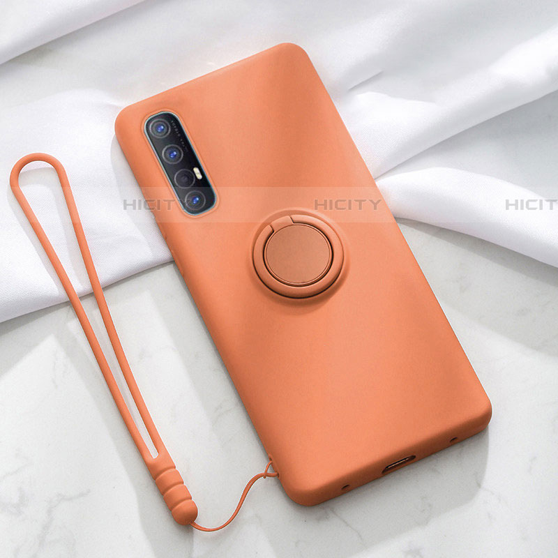 Custodia Silicone Ultra Sottile Morbida Cover con Magnetico Anello Supporto A01 per Oppo Find X2 Neo