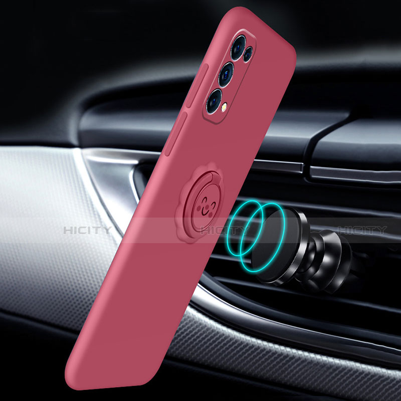 Custodia Silicone Ultra Sottile Morbida Cover con Magnetico Anello Supporto A01 per Oppo Find X3 Lite 5G