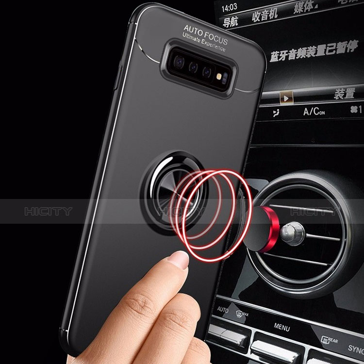 Custodia Silicone Ultra Sottile Morbida Cover con Magnetico Anello Supporto A01 per Samsung Galaxy S10