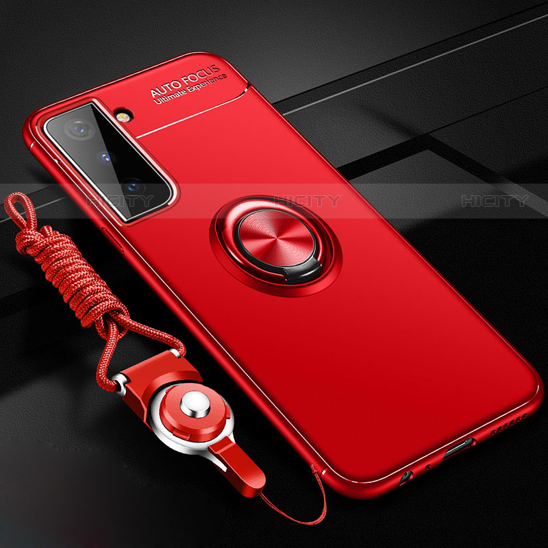 Custodia Silicone Ultra Sottile Morbida Cover con Magnetico Anello Supporto A01 per Samsung Galaxy S22 5G