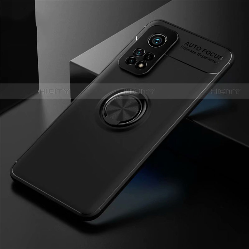 Custodia Silicone Ultra Sottile Morbida Cover con Magnetico Anello Supporto A01 per Xiaomi Redmi K30S 5G Nero