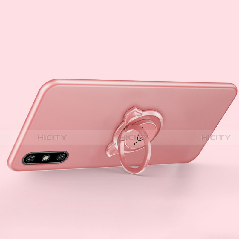 Custodia Silicone Ultra Sottile Morbida Cover con Magnetico Anello Supporto A02 per Huawei Enjoy 10e