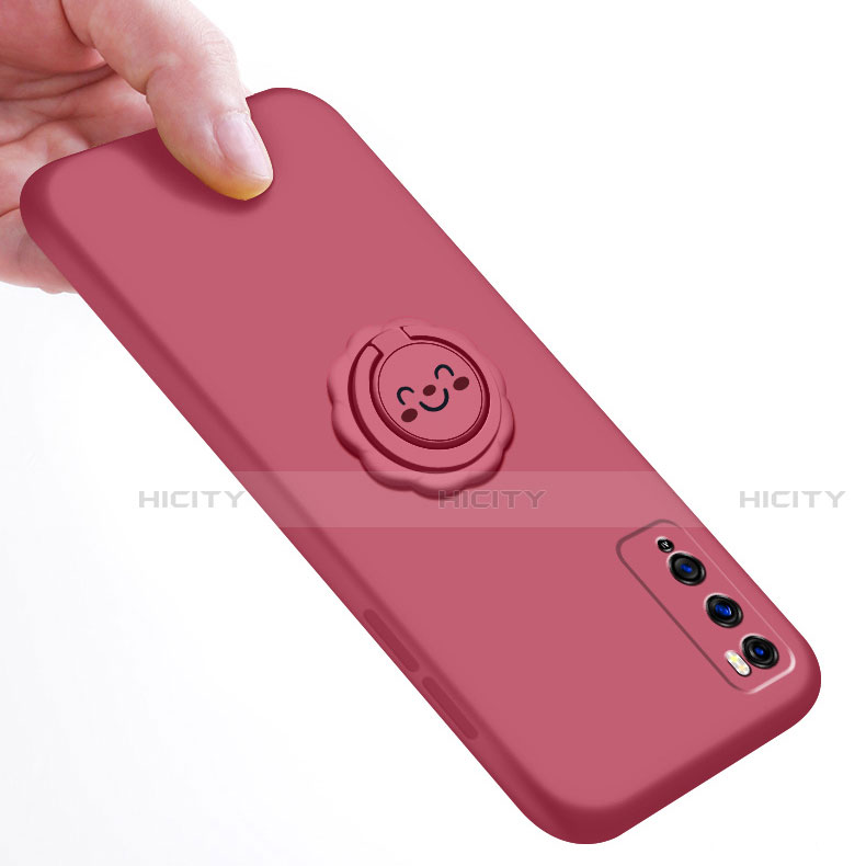 Custodia Silicone Ultra Sottile Morbida Cover con Magnetico Anello Supporto A02 per Huawei Enjoy 20 Pro 5G