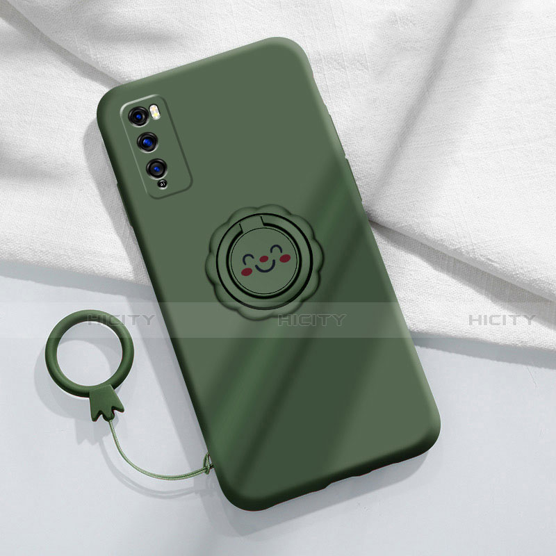 Custodia Silicone Ultra Sottile Morbida Cover con Magnetico Anello Supporto A02 per Huawei Enjoy Z 5G