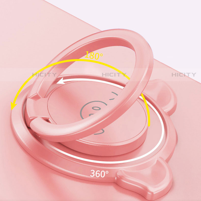 Custodia Silicone Ultra Sottile Morbida Cover con Magnetico Anello Supporto A02 per Huawei P smart S