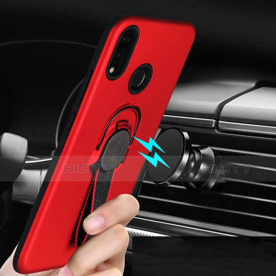 Custodia Silicone Ultra Sottile Morbida Cover con Magnetico Anello Supporto A02 per Huawei P20 Lite