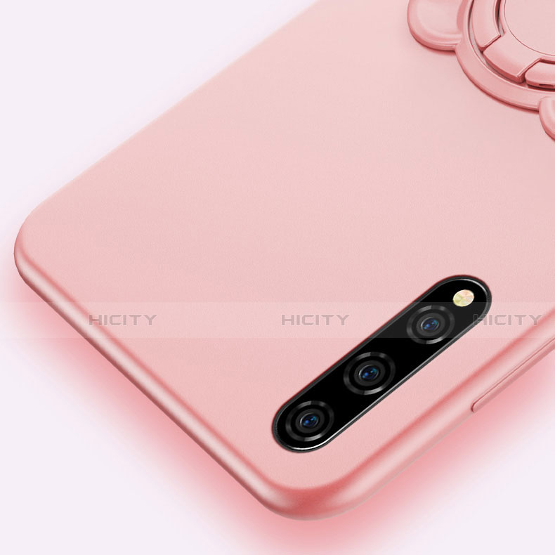 Custodia Silicone Ultra Sottile Morbida Cover con Magnetico Anello Supporto A02 per Huawei Y8p