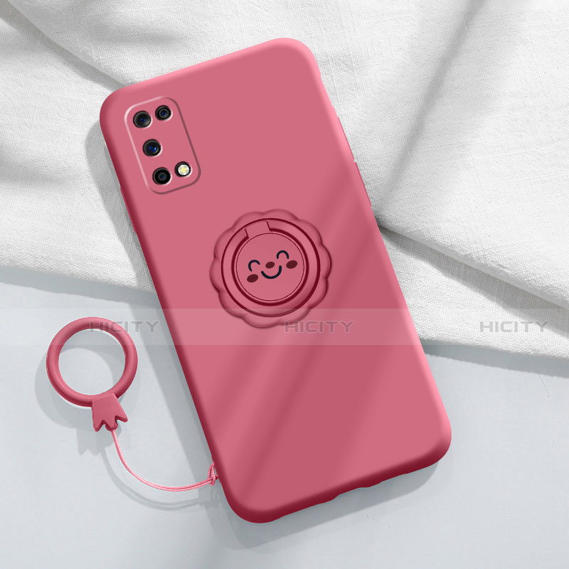 Custodia Silicone Ultra Sottile Morbida Cover con Magnetico Anello Supporto A02 per Oppo K7x 5G