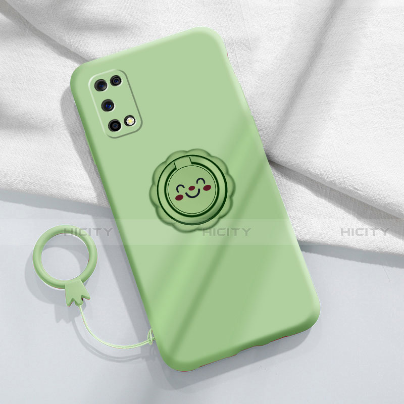 Custodia Silicone Ultra Sottile Morbida Cover con Magnetico Anello Supporto A02 per Oppo K7x 5G Verde