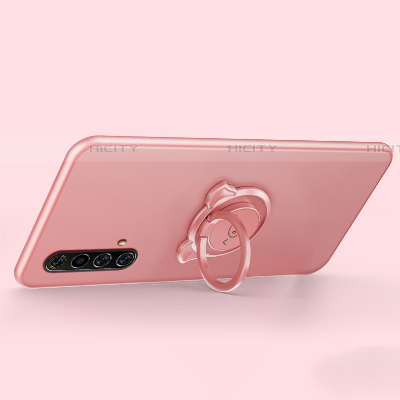 Custodia Silicone Ultra Sottile Morbida Cover con Magnetico Anello Supporto A02 per Realme X50t 5G