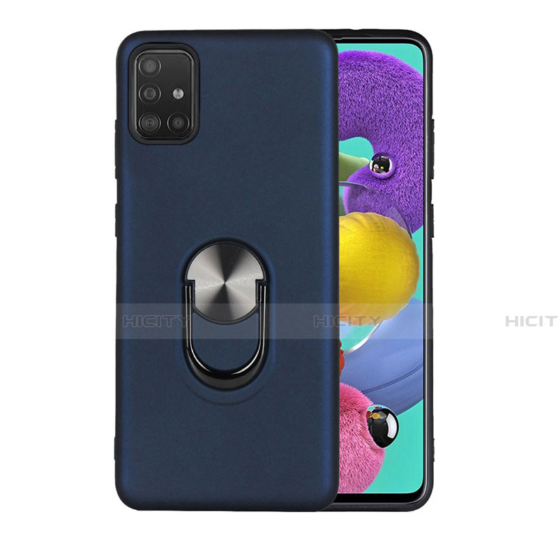 Custodia Silicone Ultra Sottile Morbida Cover con Magnetico Anello Supporto A02 per Samsung Galaxy A71 5G Blu