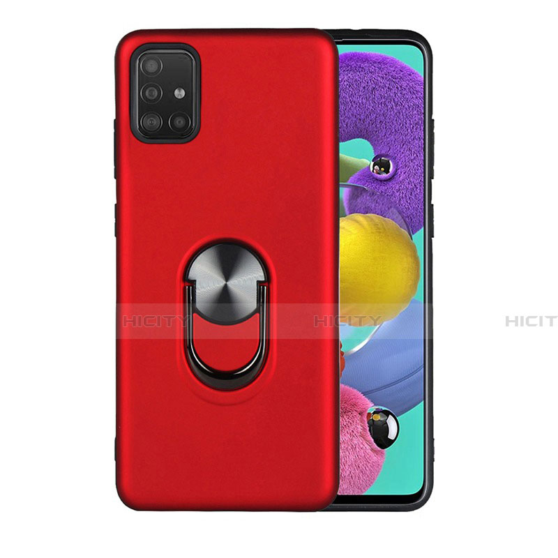 Custodia Silicone Ultra Sottile Morbida Cover con Magnetico Anello Supporto A02 per Samsung Galaxy A71 5G Rosso