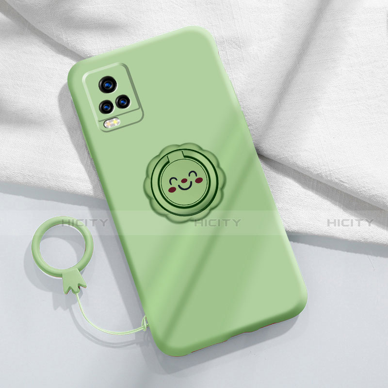 Custodia Silicone Ultra Sottile Morbida Cover con Magnetico Anello Supporto A02 per Vivo V20 Pro 5G