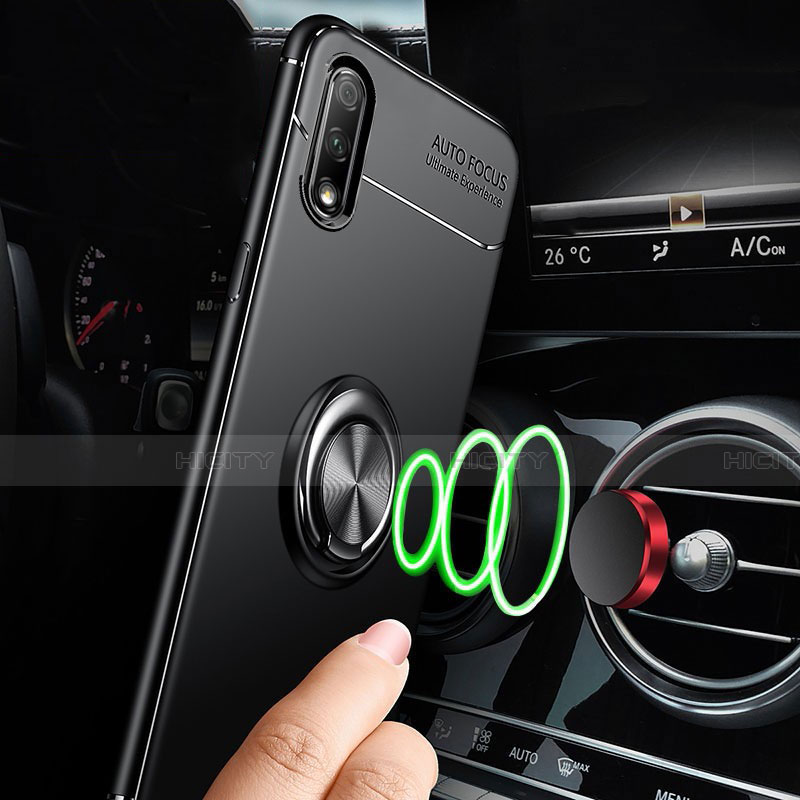 Custodia Silicone Ultra Sottile Morbida Cover con Magnetico Anello Supporto A03 per Huawei Y9 Prime (2019)