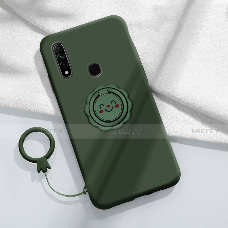 Custodia Silicone Ultra Sottile Morbida Cover con Magnetico Anello Supporto A03 per Oppo A31