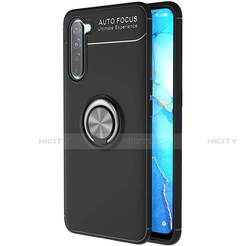 Custodia Silicone Ultra Sottile Morbida Cover con Magnetico Anello Supporto A03 per Oppo K7 5G Nero