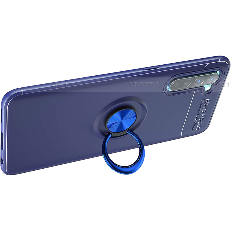 Custodia Silicone Ultra Sottile Morbida Cover con Magnetico Anello Supporto A03 per Oppo Reno3