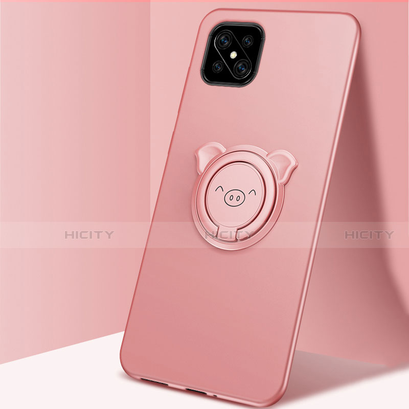 Custodia Silicone Ultra Sottile Morbida Cover con Magnetico Anello Supporto A03 per Oppo Reno4 Z 5G