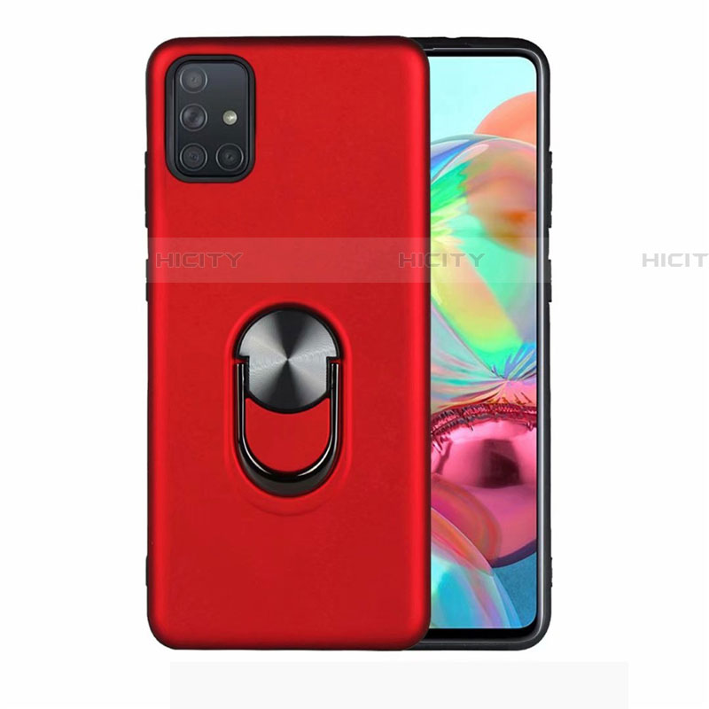 Custodia Silicone Ultra Sottile Morbida Cover con Magnetico Anello Supporto A03 per Samsung Galaxy A71 5G Rosso