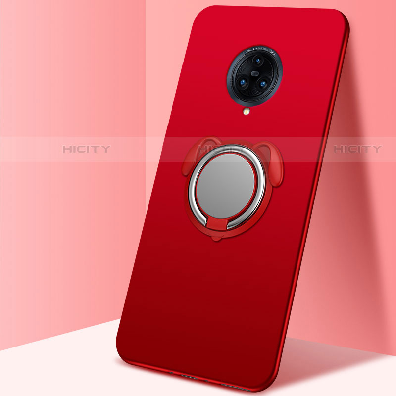 Custodia Silicone Ultra Sottile Morbida Cover con Magnetico Anello Supporto A03 per Vivo Nex 3 Rosso